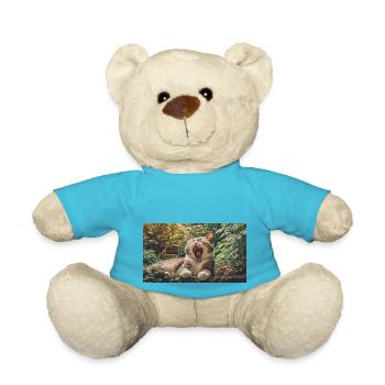 Niedliche Tiere chillen – Katze - Teddy - Atollblau - Vorne