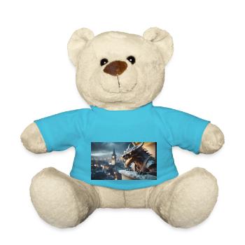 Gargoyle with an evil smile monster dark horror - Teddy Bear - atoll blue - Front