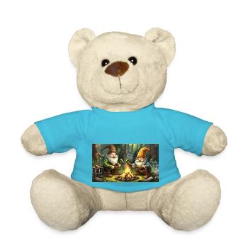 cute little gnomes everyday life – having woodlous - Teddy Bear - atoll blue - Front