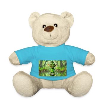 Gobelin - Jeunes petits monstres mignons - Nounours - bleu outremer - Devant