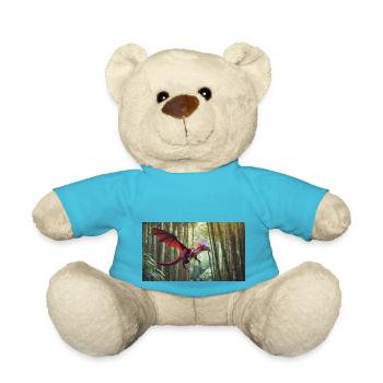 Un petit dragon violet majestueux et réaliste - Nounours - bleu outremer - Devant