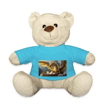 Ein realistischer böser Drache, der wie ein Wolf Hühner jagt - Teddy - Atollblau - Vorne