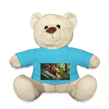 A realistic majestical orange dragon is hunting - Teddy Bear - atoll blue - Front