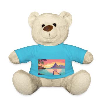 Bora Bora, Polynésie française - Pixel Art - Nounours - bleu outremer - Devant