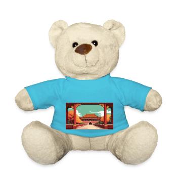 The Forbidden City, Beijng, China - Pixel Art - Teddy Bear - atoll blue - Front