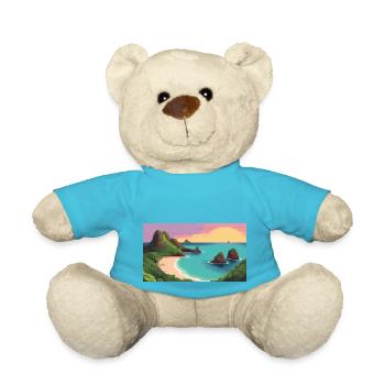 Fernando de Noronha, Brésil - Pixel Art - Nounours - bleu outremer - Devant
