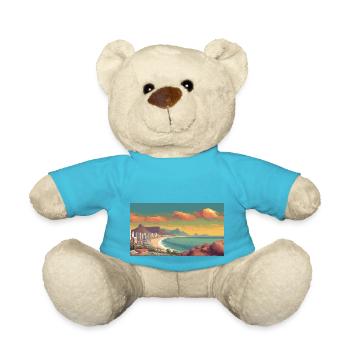 Kapstadt, Südafrika - Pixel Art - Teddy - Atollblau - Vorne