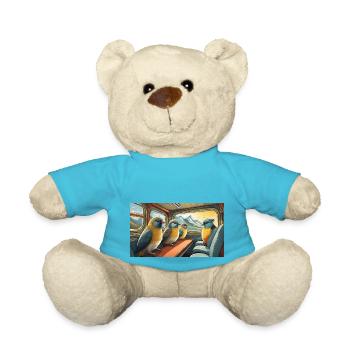Pun ambiguous expression Zugvögel migratory birds - Teddy Bear - atoll blue - Front