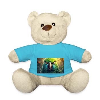 Niedliche mürrische griesgrämige Tiere - Papagei - Teddy - Atollblau - Vorne