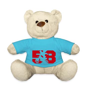 Moto 58 biker - Teddy Bear - atoll blue - Front