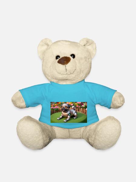My robotic pug - Teddy Bear - atoll blue