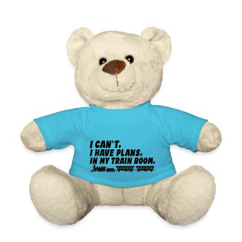 Ich kann nicht, ich habe Pläne in meinem Zugzimmer - Teddy - Atollblau - Vorne