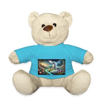 Ein mystisches Einhorn mit leuchtendem Horn - Teddy - Atollblau - Vorne