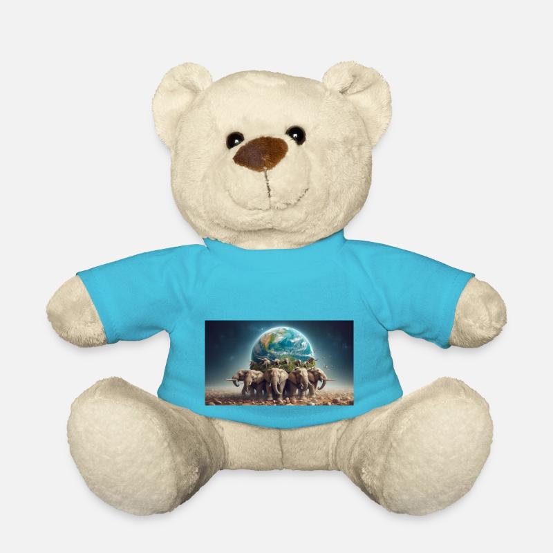 Porter le monde - Nounours - bleu outremer