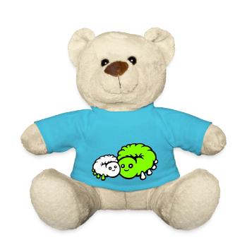 2 Chenille Maman Papa Enfant Famille Mère Père Mignon - Nounours - bleu outremer - Devant