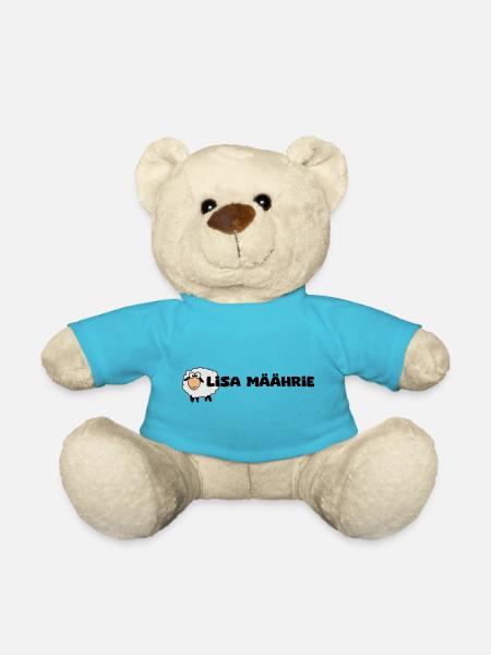 Lisa Marie - Schriftzug Lisa Mäährie mit Schaf - Teddy - Atollblau