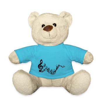 Musik Noten Fluss Geschenk Idee Musiker - Teddy - Atollblau - Vorne