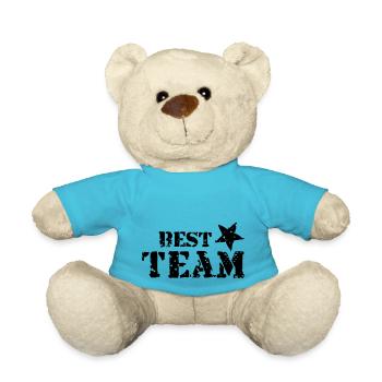 Best Team, Star, Champions, Sports, Winner, Club - Teddy Bear - atoll blue - Front