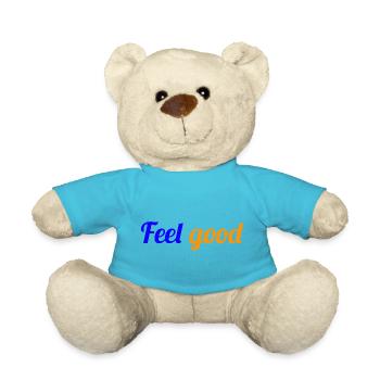 FEEL GOOD - Quote for well-being - Teddy Bear - atoll blue - Front