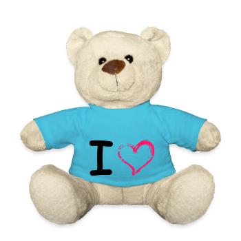I Heart - Teddy - Atollblau - Vorne