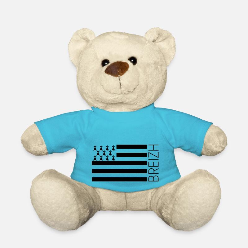 Breizh - Bretagne Flagge Gwenn-ha-du - Teddy - Atollblau