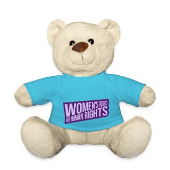 womens rights feminist quote - Teddy Bear - atoll blue - Front