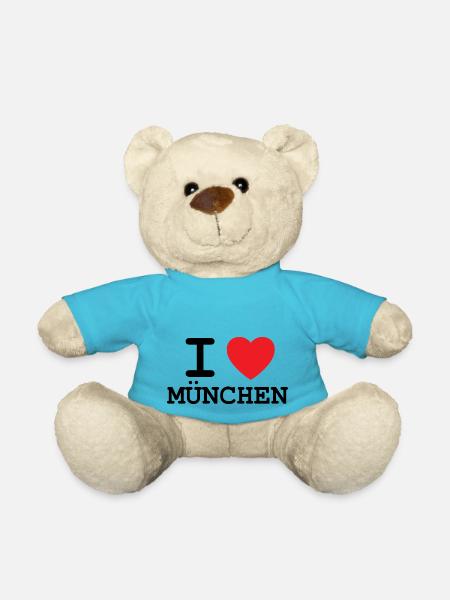 Ich liebe München - Teddy - Atollblau