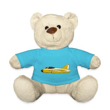 Flugzeug Gelb - Teddy - Atollblau - Vorne
