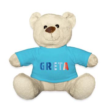 Greta | Warming Stripes - Teddy - Atollblau - Vorne