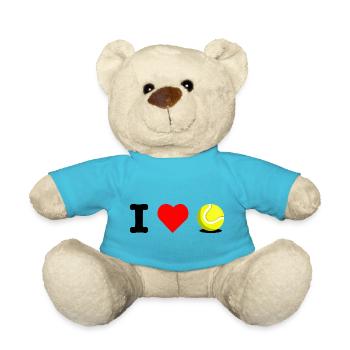 I LOVE PADEL Gift players, padel lovers - Teddy Bear - atoll blue - Front