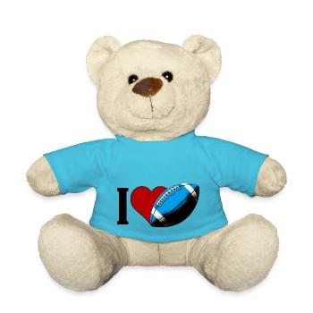 I ♥️ American Football | I Love American Football - Teddy Bear - atoll blue - Front