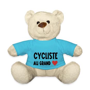 cycliste au grand cœur - Nounours - bleu outremer - Devant