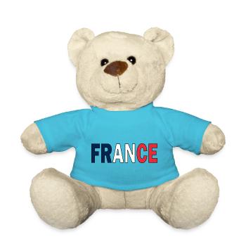 Frankreich in Nationalfarben - Teddy - Atollblau - Vorne
