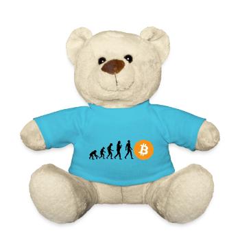 Krypto Evolution of BTC Bitcoin - Teddy - Atollblau - Vorne