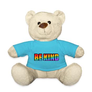 Sei freundlich Regenbogen - Teddy - Atollblau - Vorne