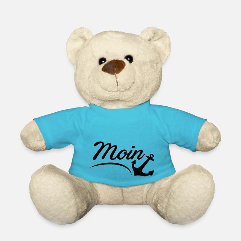 Moin Anker Herz Gruß Norddeutschland Hamburg Küste - Teddy - Atollblau