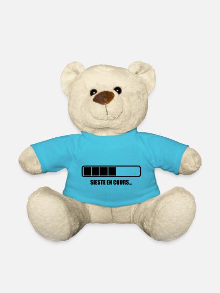 Sieste en cours - Humour - Drôle - Blague - Fun - Nounours - bleu outremer