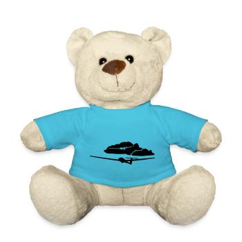 Segelflugzeug Segelfliegen Segelflieger Pilot - Teddy - Atollblau - Vorne