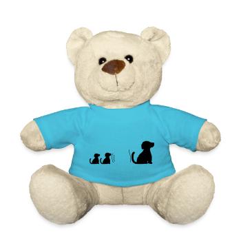 Familie brave sitzende Hunde - Teddy - Atollblau - Vorne