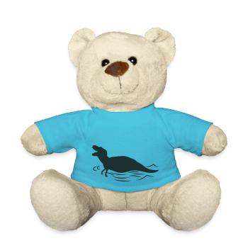 t-rex Tyrannosaurier im Wasser - Teddy - Atollblau - Vorne