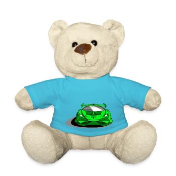 Lambo sports car green - Teddy Bear - atoll blue - Front
