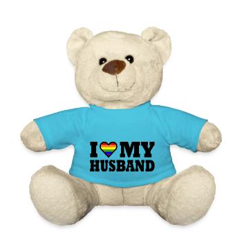 I love my husband - Teddy Bear - atoll blue - Front
