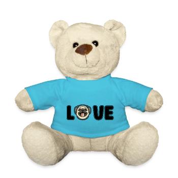 Hund Mama Hund Papa Mops Hund Haustier Liebhaber - Teddy - Atollblau - Vorne
