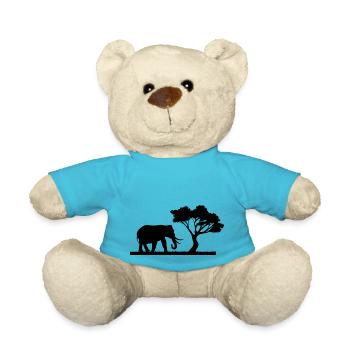 Safari Zoo Animals Wildlife - Teddy Bear - atoll blue - Front