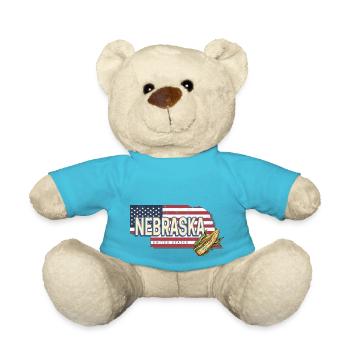 Nebraska États-Unis Carte Souvenir - Nounours - bleu outremer - Devant