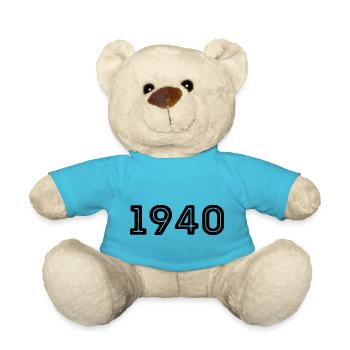 Year of birth sport 1940 - Teddy Bear - atoll blue - Front