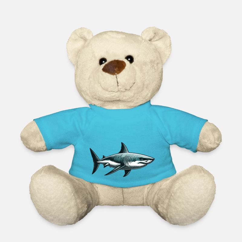 Grand requin blanc - Nounours - bleu outremer