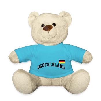Deutschland Flagge - Germany-BRD-Fussball-soccer - Teddy - Atollblau - Vorne