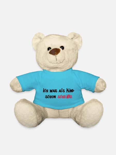 Als Kind schon Scheiße - Teddy - Atollblau