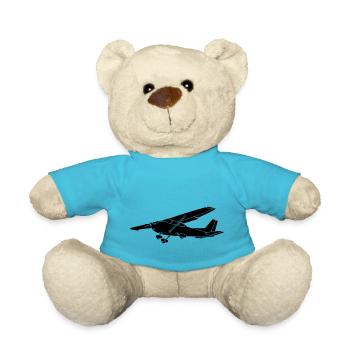 c172 Flugzeug Pilot Motorflugzeug Motorflieger - Teddy - Atollblau - Vorne